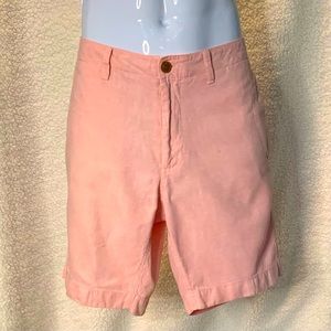EUC J Crew 9” linen/cotton flat-front shorts, pink